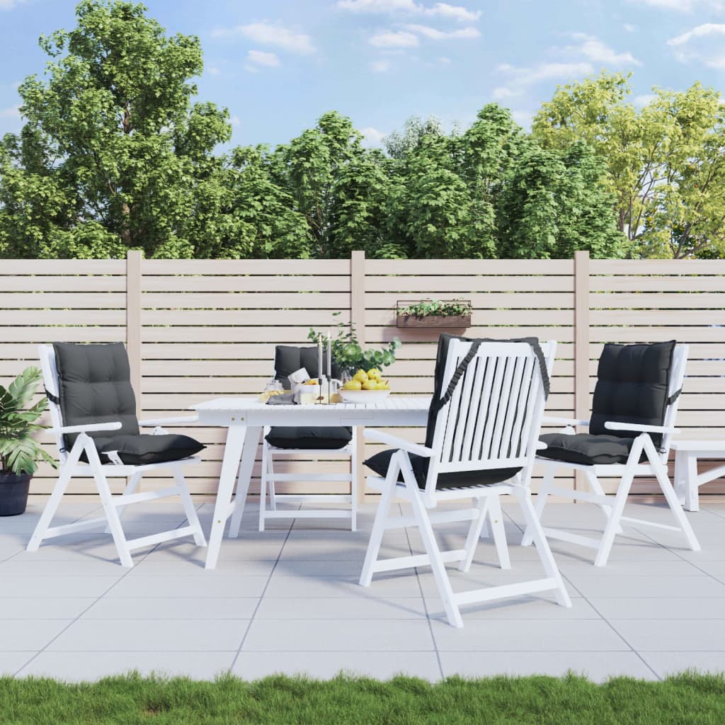 VidaXL coussins de chaise 4 pcs dossier bas tissu oxford anthracite