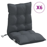 VidaXL coussins de chaise 6 pcs dossier bas tissu oxford anthracite