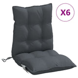 Coussins de chaise vidaxl 6 pcs bas dos oxford tissu anthracite -colored