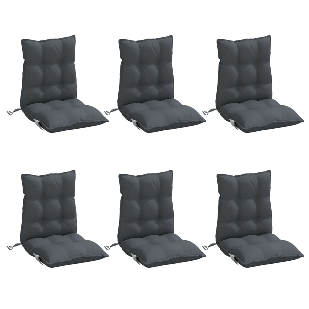 Coussins de chaise vidaxl 6 pcs bas dos oxford tissu anthracite -colored