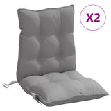 VidaXL coussins de chaise 2 pcs dossier bas tissu oxford gris