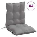 VidaXL coussins de chaise 4 pcs dossier bas tissu oxford gris