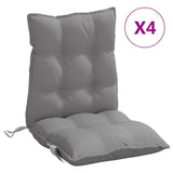 Cojines de silla de Vidaxl 4 pcs tela de oxford de espalda baja gris