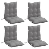 VidaXL coussins de chaise 4 pcs dossier bas tissu oxford gris
