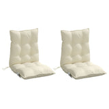 VidaXL coussins de chaise 2 pcs dossier bas tissu oxford couleur crème