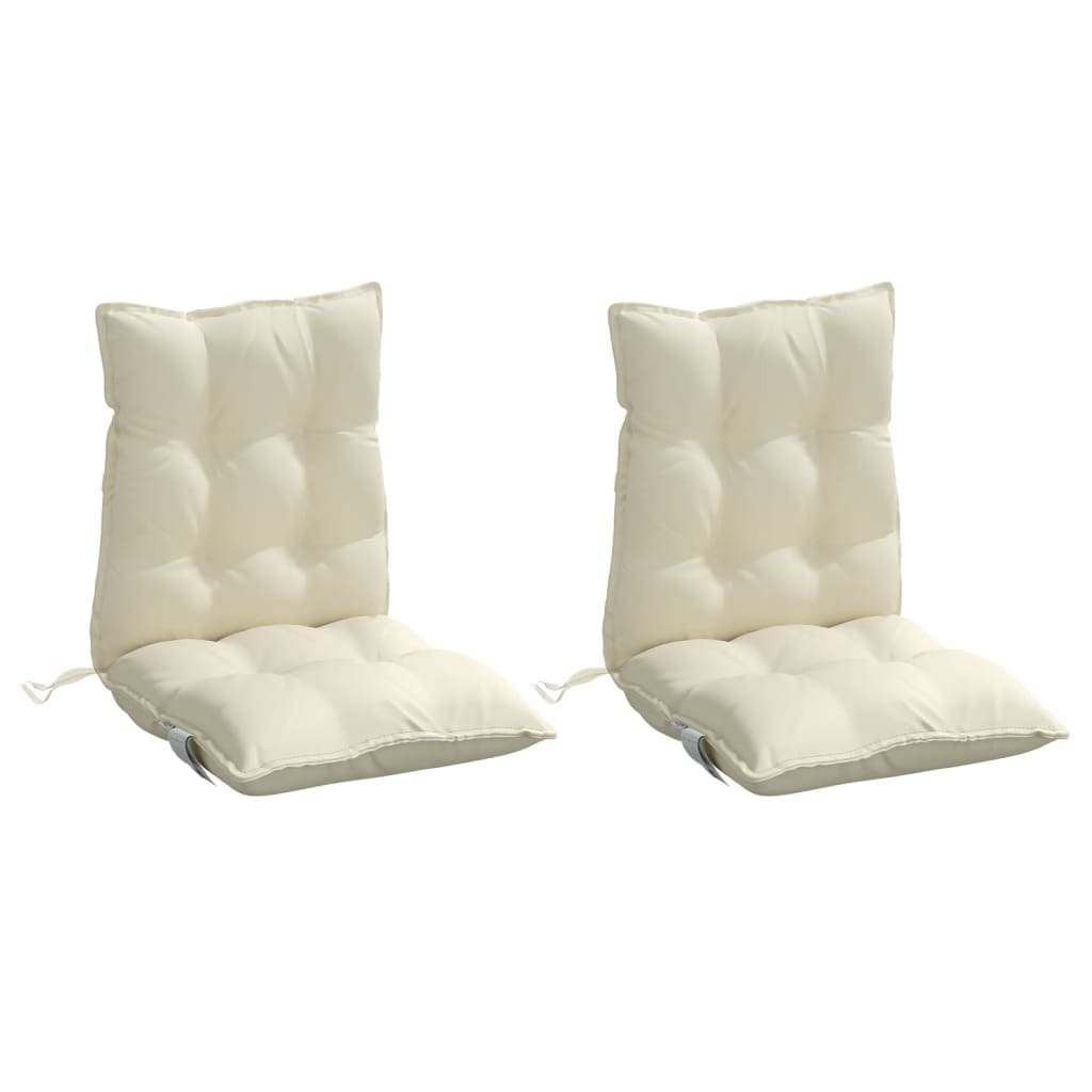 Coussins de chaise vidaxl 2 pcs bas dos oxford tissu crème -colored