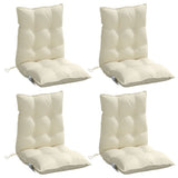 VidaXL coussins de chaise 4 pcs dossier bas tissu oxford couleur crème