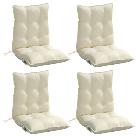 VidaXL coussins de chaise 4 pcs dossier bas tissu oxford couleur crème