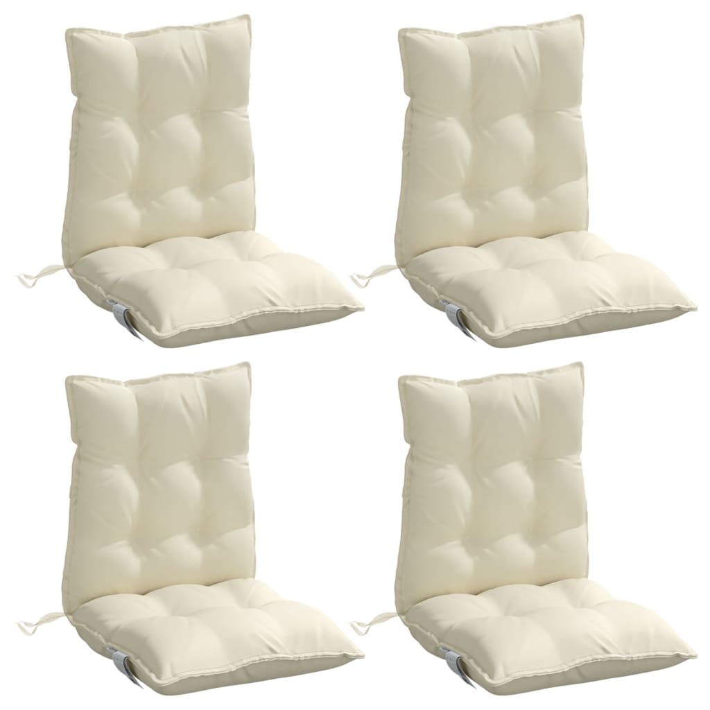 Cojines de silla Vidaxl 4 pcs Back Back Oxford Fabric Crème -Coled