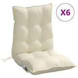 VidaXL coussins de chaise 6 pcs dossier bas tissu oxford couleur crème