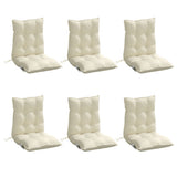 VidaXL coussins de chaise 6 pcs dossier bas tissu oxford couleur crème