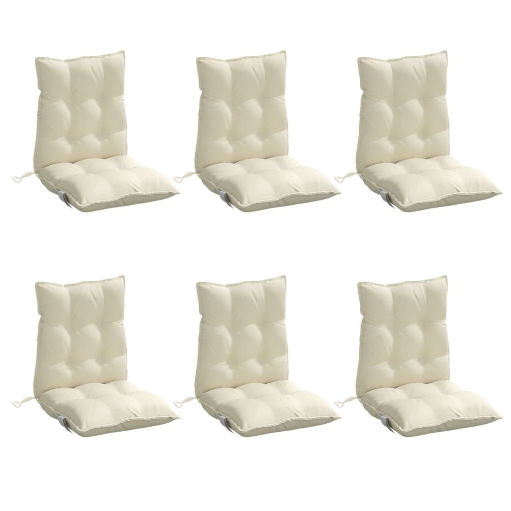 Coussins de chaise vidaxl 6 pcs bas dos oxford tissu crème -colored