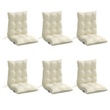 Cojines de silla Vidaxl 6 PCS Back Back Oxford Fabric Crème