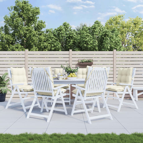 VidaXL coussins de chaise 6 pcs dossier bas tissu oxford couleur crème