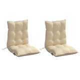 VidaXL coussins de chaise 2 pcs dossier bas tissu oxford beige