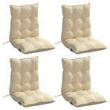 VidaXL coussins de chaise 4 pcs dossier bas tissu oxford beige