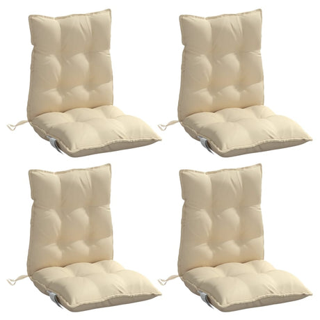 VidaXL coussins de chaise 4 pcs dossier bas tissu oxford beige