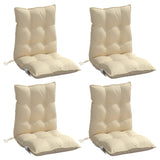 Cojines de silla de Vidaxl 4 pcs beige de tela de oxford baja en la espalda