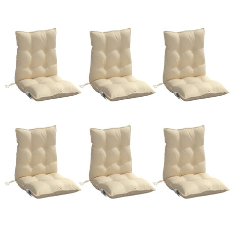 VidaXL coussins de chaise 6 pcs dossier bas tissu oxford beige