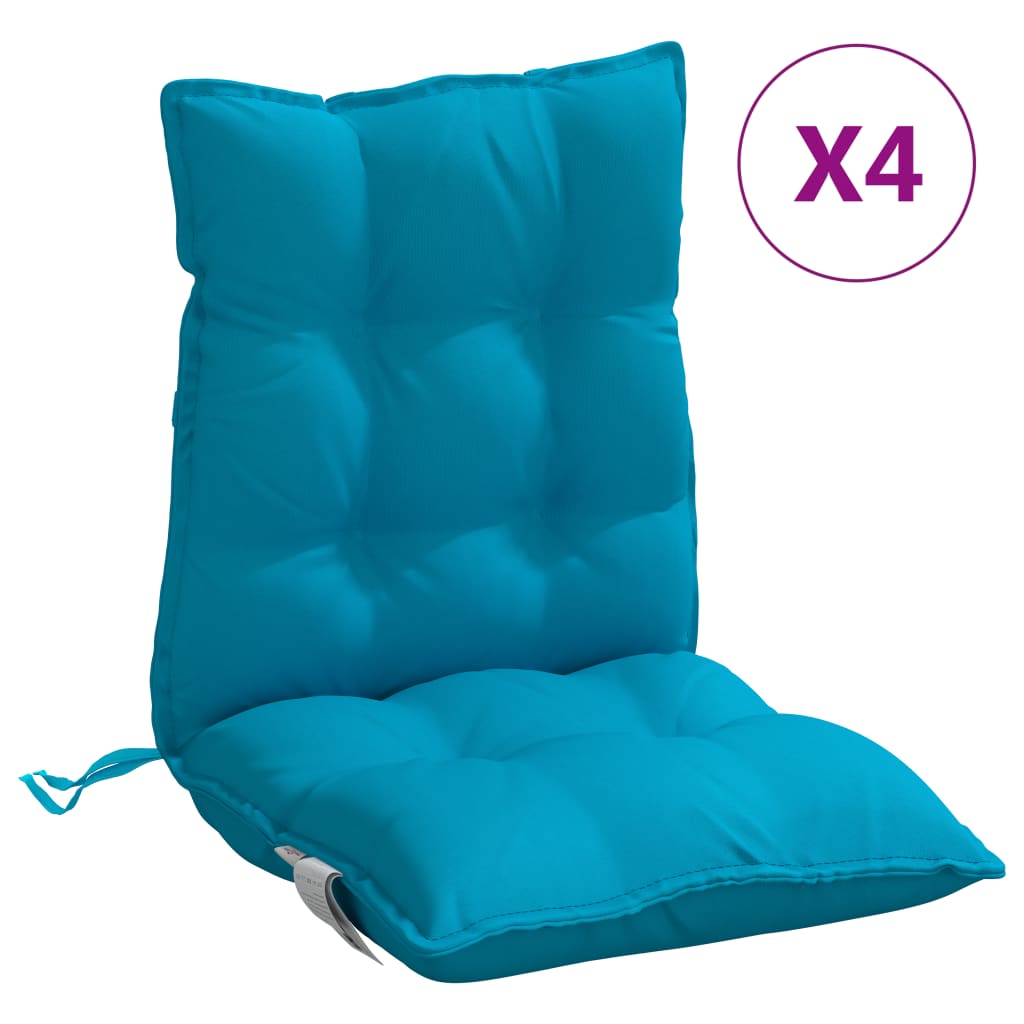 VidaXL coussins de chaise 4 pcs dossier bas tissu oxford bleu clair