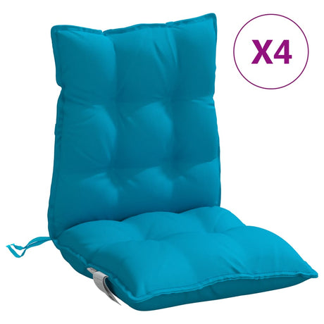 VidaXL coussins de chaise 4 pcs dossier bas tissu oxford bleu clair