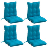 VidaXL coussins de chaise 4 pcs dossier bas tissu oxford bleu clair