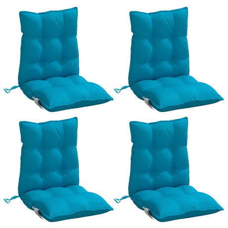 VidaXL coussins de chaise 4 pcs dossier bas tissu oxford bleu clair