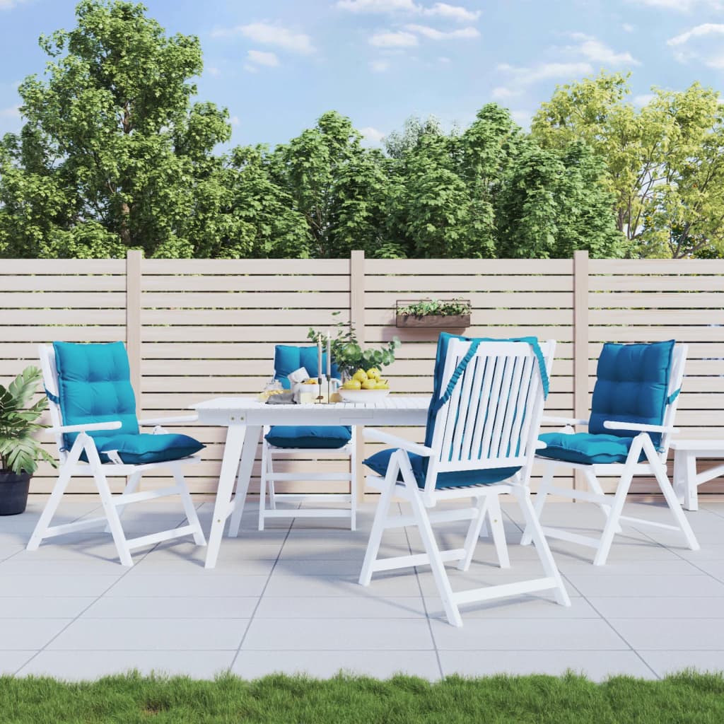 VidaXL coussins de chaise 4 pcs dossier bas tissu oxford bleu clair