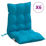 VidaXL coussins de chaise 6 pcs dossier bas tissu oxford bleu clair
