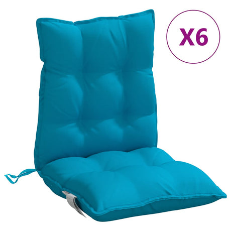 VidaXL coussins de chaise 6 pcs dossier bas tissu oxford bleu clair