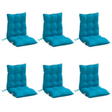 VidaXL coussins de chaise 6 pcs dossier bas tissu oxford bleu clair
