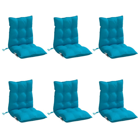 VidaXL coussins de chaise 6 pcs dossier bas tissu oxford bleu clair