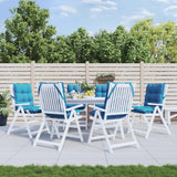 VidaXL coussins de chaise 6 pcs dossier bas tissu oxford bleu clair