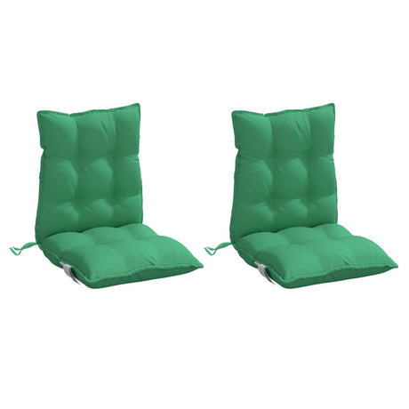 VidaXL coussins de chaise 2 pcs dossier bas tissu oxford vert