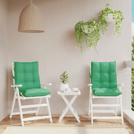 VidaXL coussins de chaise 2 pcs dossier bas tissu oxford vert