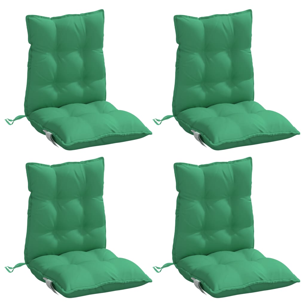 VidaXL coussins de chaise 4 pcs dossier bas tissu oxford vert
