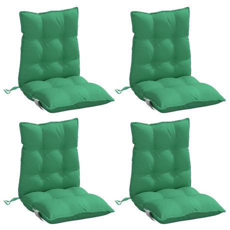 VidaXL coussins de chaise 4 pcs dossier bas tissu oxford vert