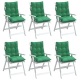 VidaXL coussins de chaise 6 pcs dossier bas tissu oxford vert