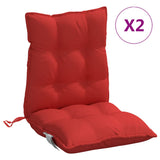 VidaXL coussins de chaise 2 pcs dossier bas tissu oxford rouge