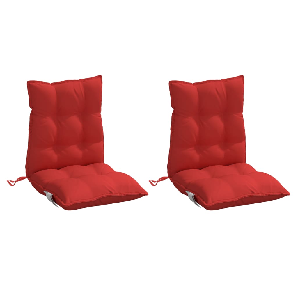VidaXL coussins de chaise 2 pcs dossier bas tissu oxford rouge