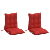 VidaXL coussins de chaise 2 pcs dossier bas tissu oxford rouge