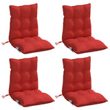 VidaXL coussins de chaise 4 pcs dossier bas tissu oxford rouge