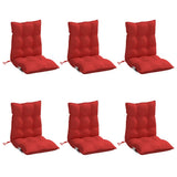 VidaXL coussins de chaise 6 pcs dossier bas tissu oxford rouge