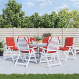 VidaXL coussins de chaise 6 pcs dossier bas tissu oxford rouge