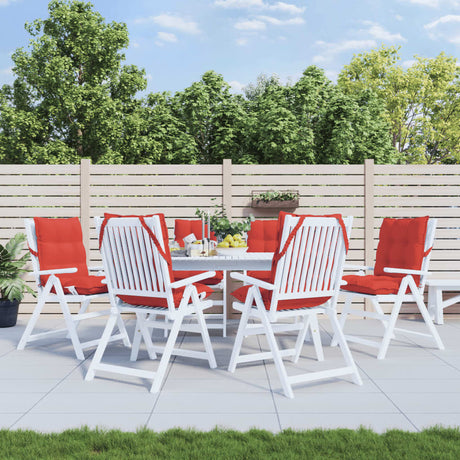 VidaXL coussins de chaise 6 pcs dossier bas tissu oxford rouge