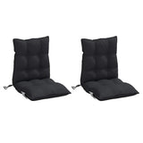 VidaXL coussins de chaise 2 pcs dossier bas tissu oxford noir