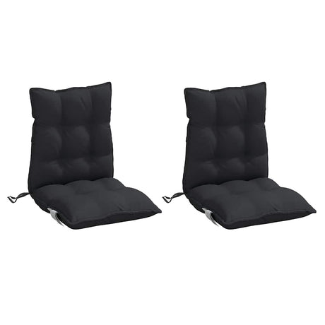 VidaXL coussins de chaise 2 pcs dossier bas tissu oxford noir