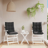 VidaXL coussins de chaise 2 pcs dossier bas tissu oxford noir
