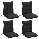VidaXL coussins de chaise 4 pcs dossier bas tissu oxford noir