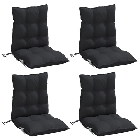 VidaXL coussins de chaise 4 pcs dossier bas tissu oxford noir